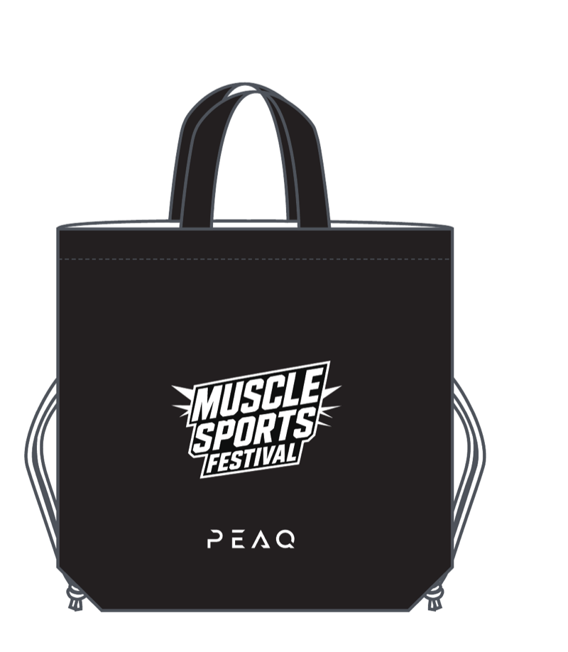 マッチョ運動会×PEAQ ロゴ入りデザイン